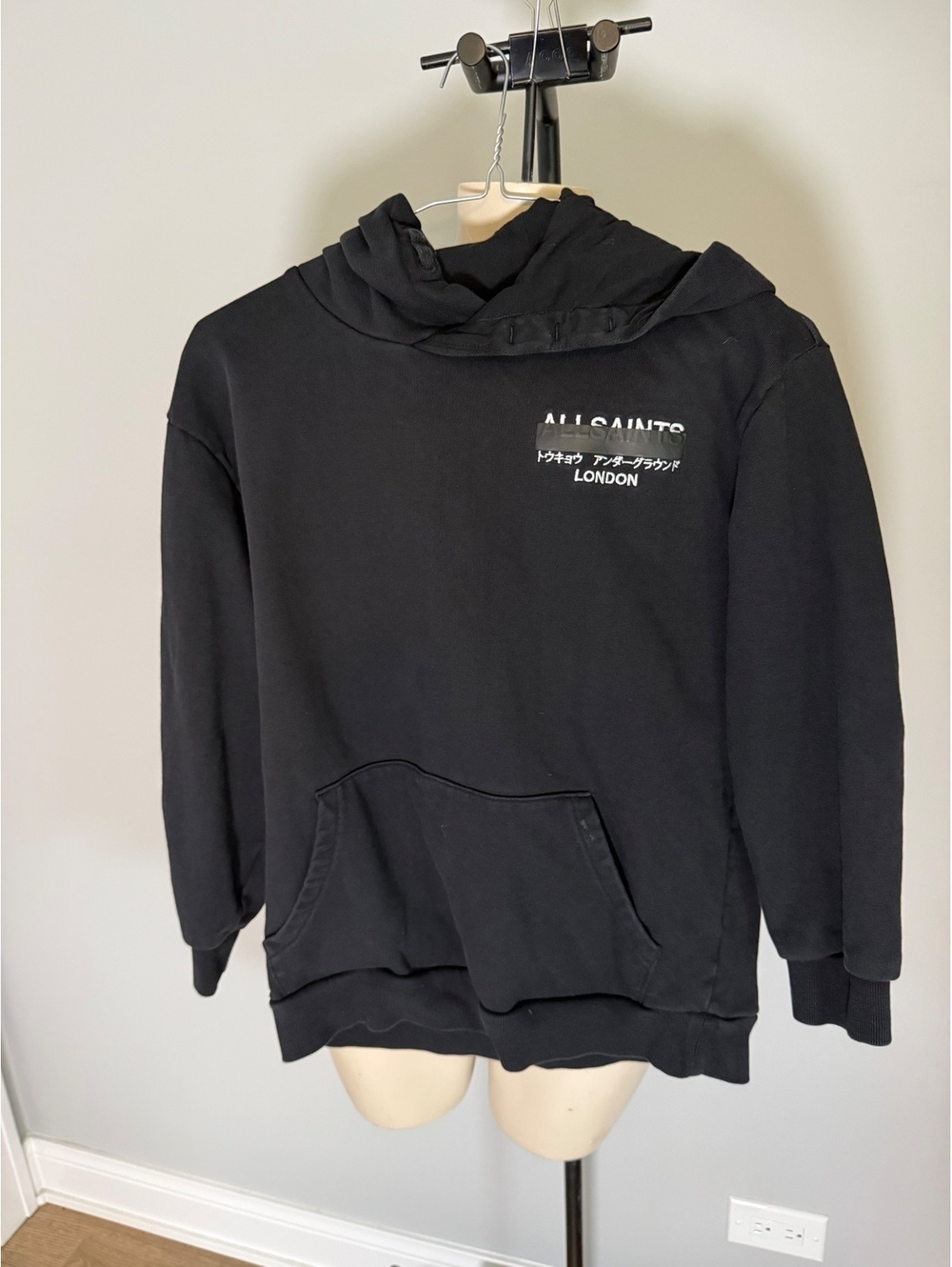 All Saints Boys' Black Hoodie Sweatshirt with Graphic Print - Picture 2 of 11